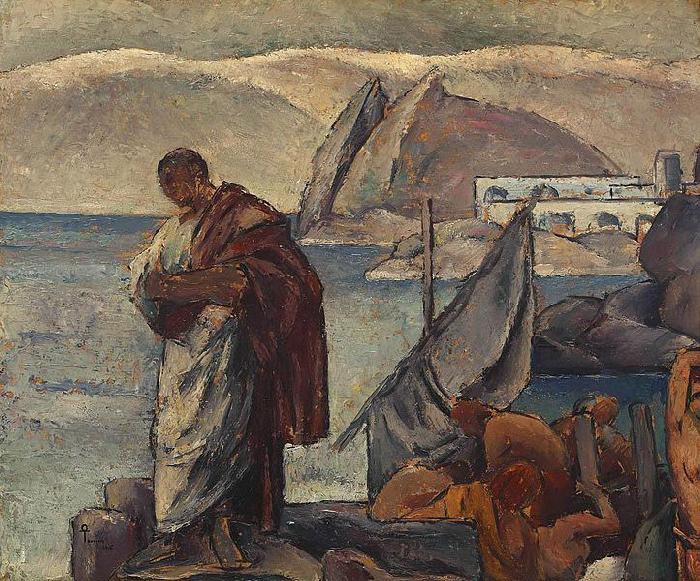 unknow artist Ovidiu in exil, ulei pe carton oil painting picture